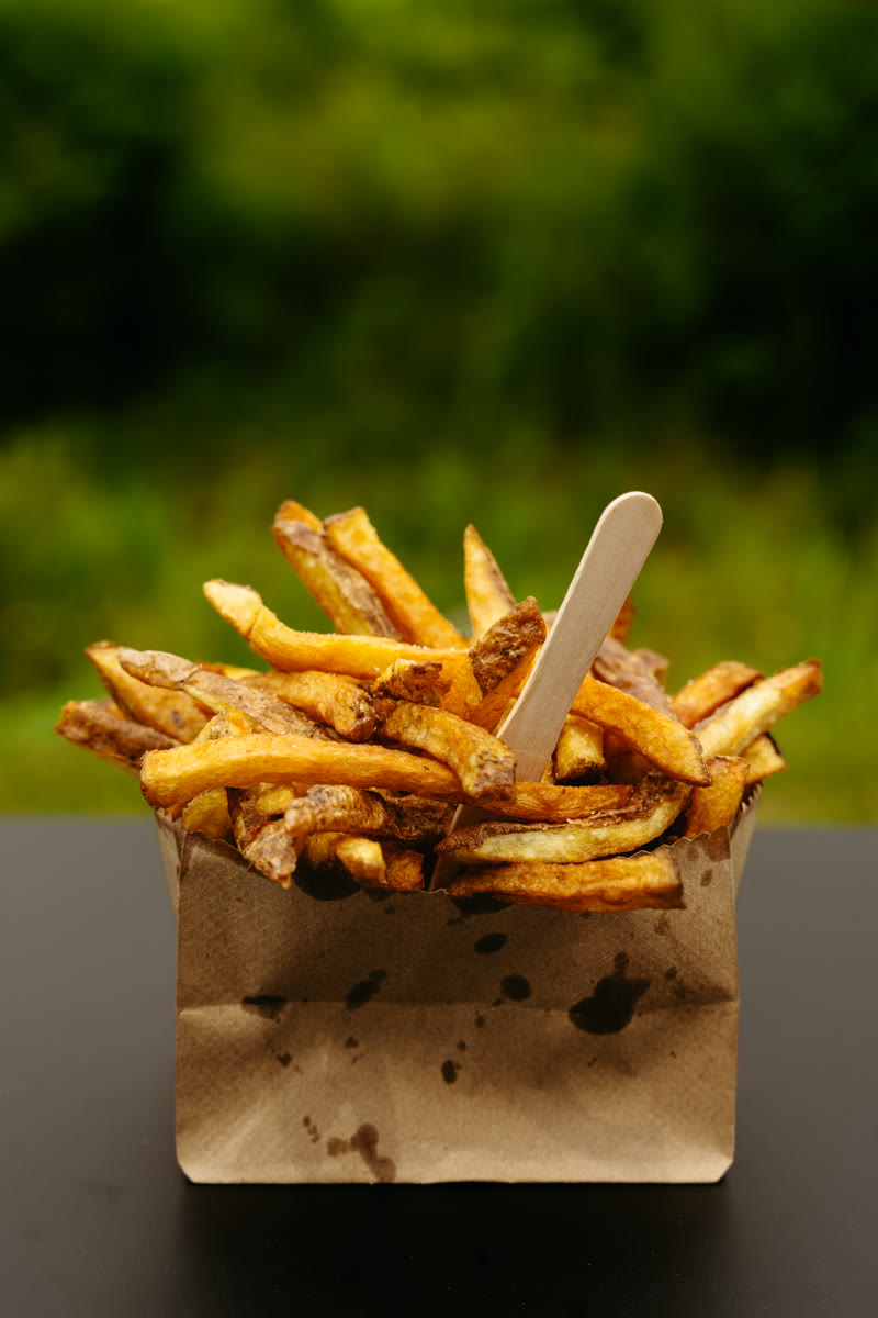 Famous Hand-Cut Fries — 100% PEI spuds, hand-cut old-fashioned french fries in a kraft bag